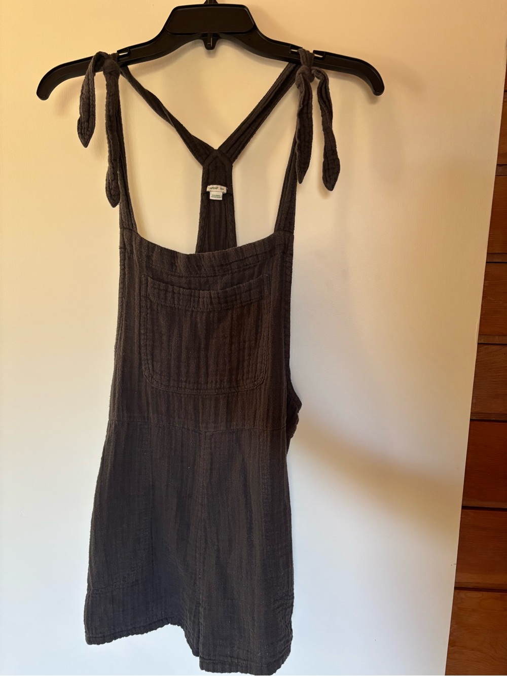 aerie Grey Tie-Shoulder Short Romper
